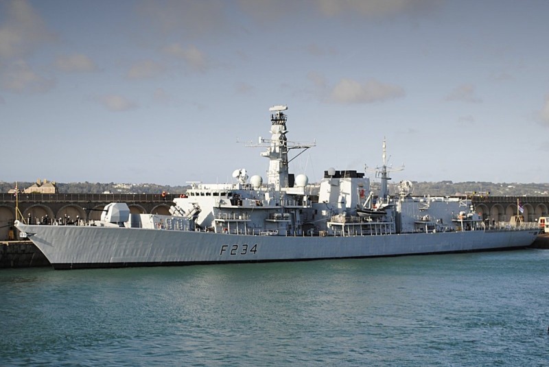 HMS Iron Duke in Elizabeth Harbour for the first time