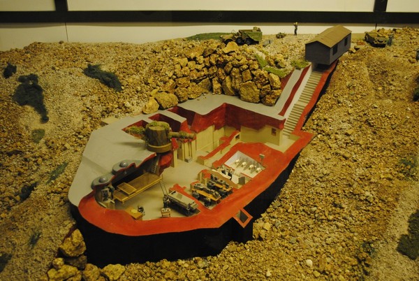 Cutaway model of the command bunker