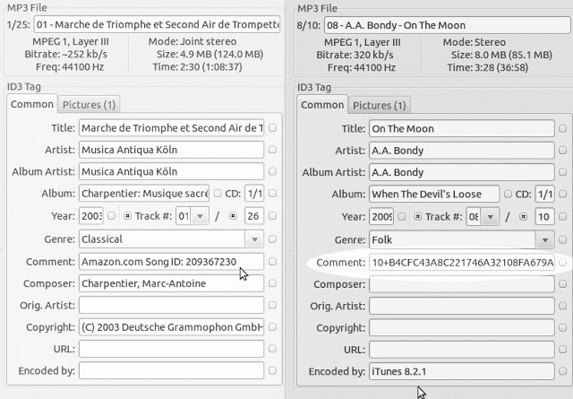 ID3 Metadata from Amazon and iTunes